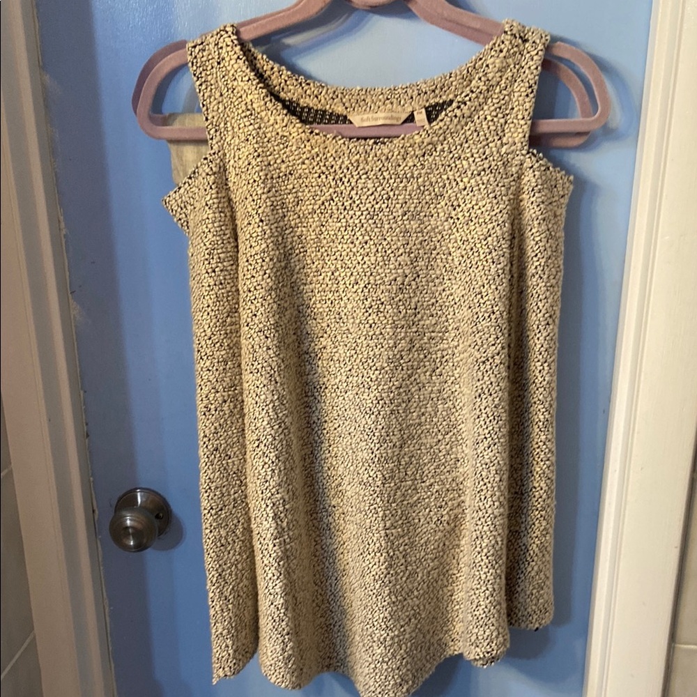 Soft Surroundings Cream Textured Knit Top